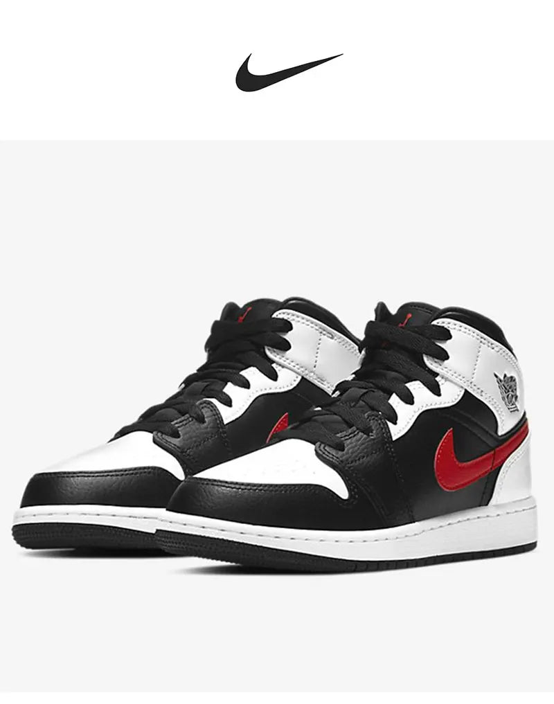 Nike genuine AIR JORDAN 1 men's mid top cushioned sports basketball shoes 554724-075