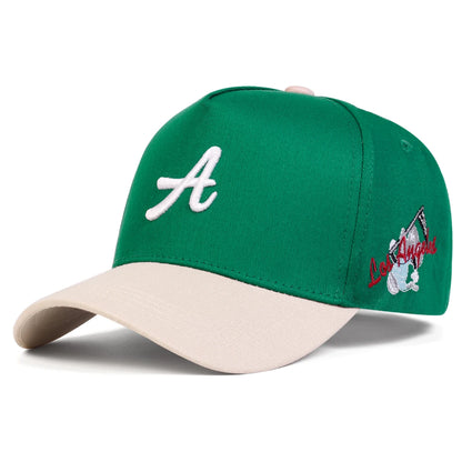 Casquettes de baseball unisexes avec broderie « A Letter Side Los Angeles » – Printemps-automne – Chapeaux décontractés ajustables pour l'extérieur – Chapeau anti-UV – Casquette de sport