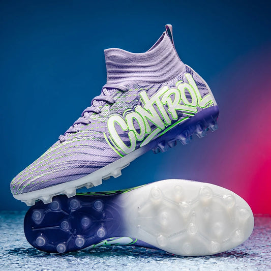 New Men's Football Boots Cleats Sneakers High-top High-quality Soccer Shoes Non-Slip Futsal Grass Match Indoor Hot-selling FG/TF