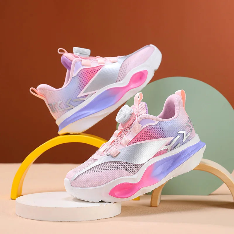 Children Sneakers Fashion Thick Soft Sole Cushioning Elastic Casual Comfortable Tennis Shoes New Lightweight Mesh Jogging Shoes