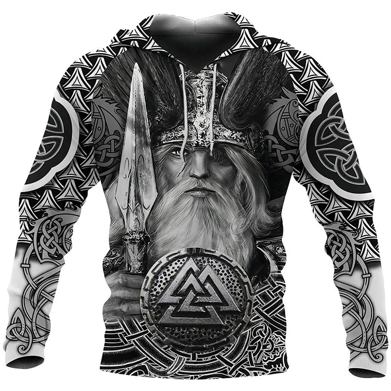 2024 Mens Hoodies Eagle Tattoo Pattern Vikings 3D Printed Fashion Casual Harajuku Hip Hop Autumn And Winter Oversized Sudaderas, Produit gaming premium Fraquane, produits de luxe, nouvelle génération, équipement gamer