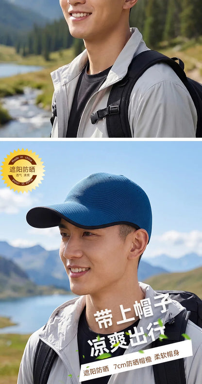Nahtlose Baseballkappe für Herren – schnell trocknend, zusammenfaltbar, Sportkappe für Outdoor, Angeln, Klettern, Sport – leichte Schirmmütze, Sonnenhut