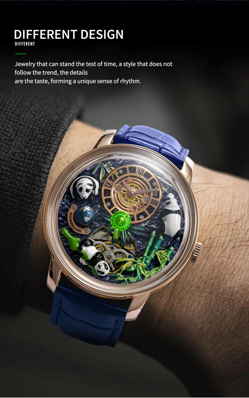 PINDU Panda National Treasure Series Mechanical Watch Men M2791B Movement Sapphire Mirror Waterproof Automatic Mechanical Watch