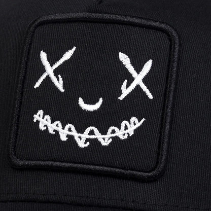Men Women Smile Face Embroidery Baseball Caps Cotton Adjustable Snapback hats Hip Hop mesh Cap summer Outdoor Sun hat Dad Hats