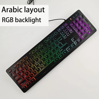 Spanish/French (AZERT)/Russian/Arabic/German keyboard layout Backlit wired Desktop Gaming Keyboard For Desktop Computer office