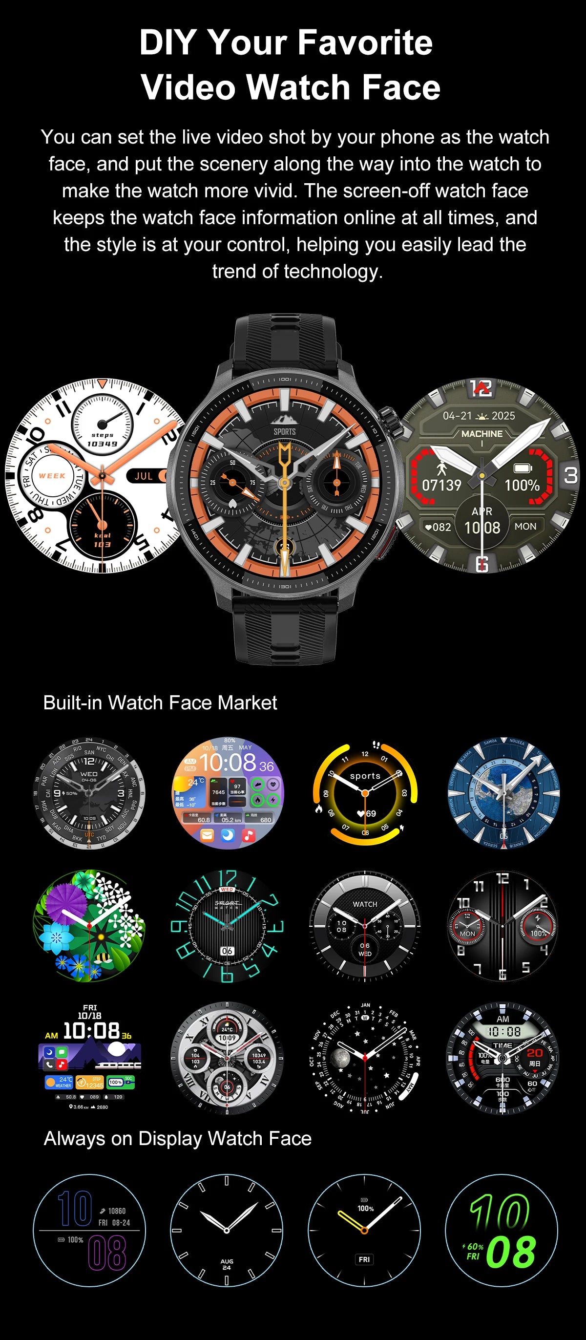 New 4GB Storage Smart Watch GPS Offline Map Local Music Video 200+Custom Dial Swim Outdoor Sport Explosion-proof Military Watchs