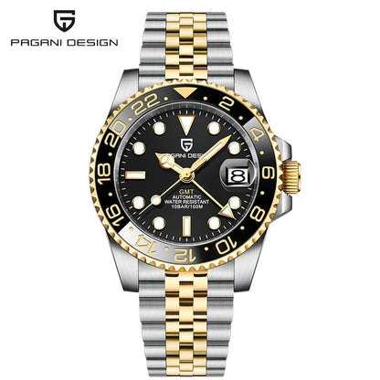 Montre automatique PAGANI DESIGN GMT 1662, montre-bracelet pour homme de 40 mm, étanche jusqu'à 100 m, montres-bracelets mécaniques pour homme Cloc