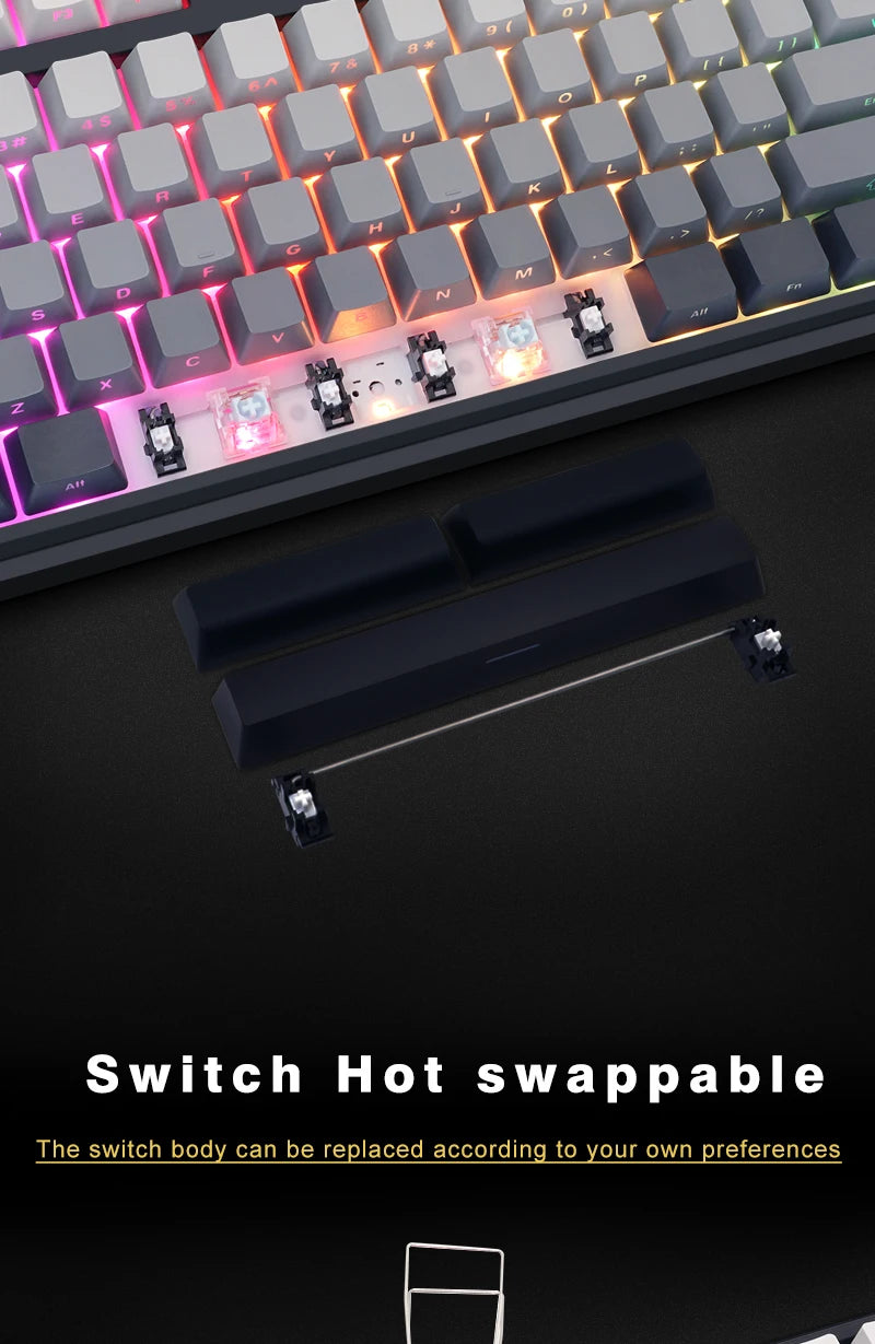 SKYLOONG GK104 Pro Wireless Mechanical Keyboard 100% Custom Keyboard Hot-Swapp Low-noise Switch for PC Gamer office Accessoies