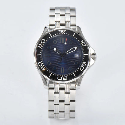 Parnsrpe Nouvelle montre de plongée automatique Miyota 8215 pour homme, sport de luxe, cadran vert, luminescent, verre saphir, date, étanche, bus