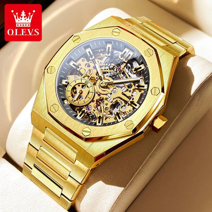 OLEVS 6669 Fully hollow men's watch luxury automatic mechanical watch men's 30M waterproof Man Wristwatches