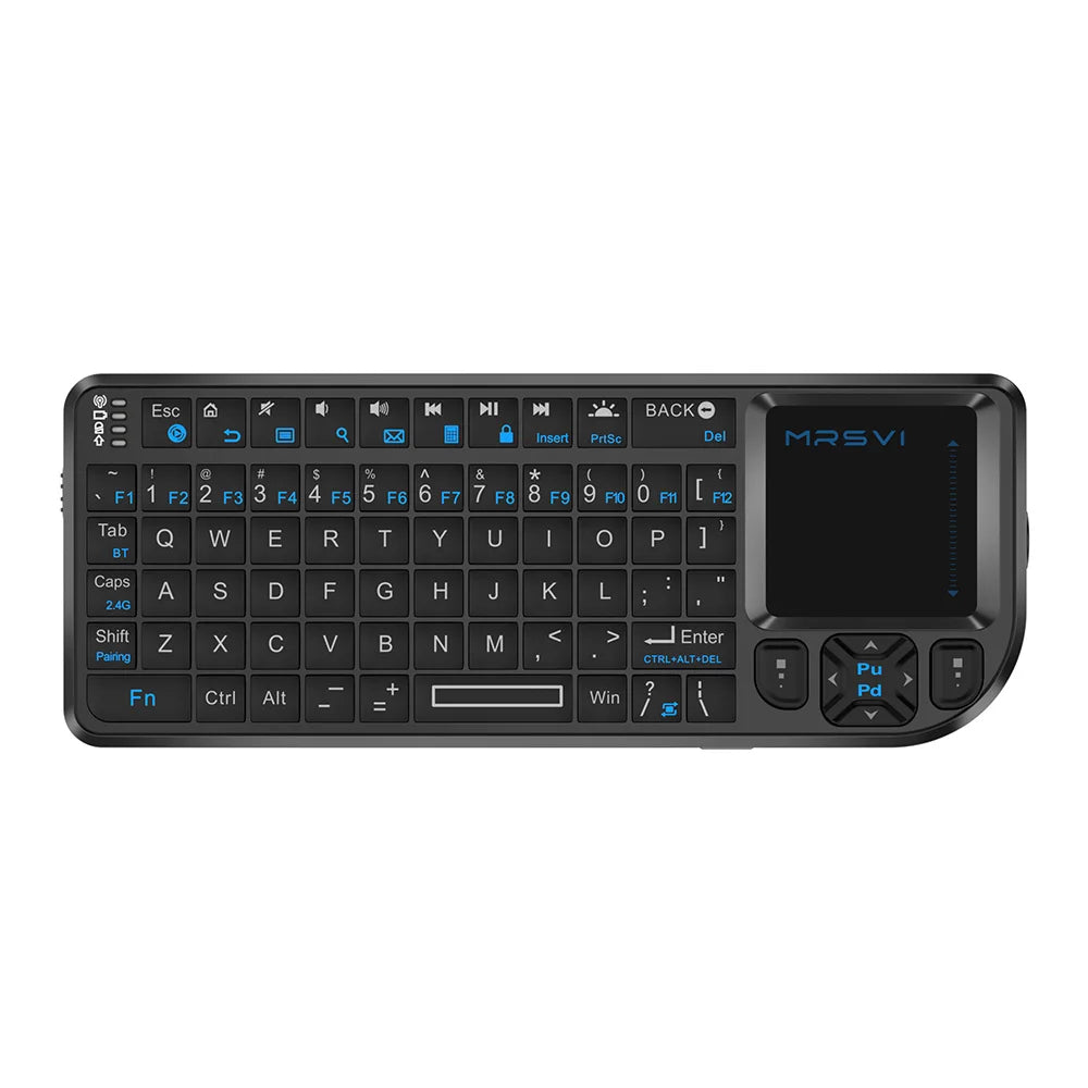 MRSVI Mini Bluetooth Keyboard A8 PLUS, Backlit 2.4GHz Wireless Keyboard with Touchpad for Android TV Box, Mac, Laptop, Windows
