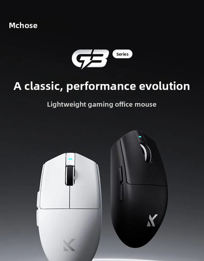 MCHOSE G3 V2 PRO brezžična miška Bluetooth s tremi načini povezave, ergonomska in lahka, za prenosnik, pisarno, gaming in računalniške dodatke