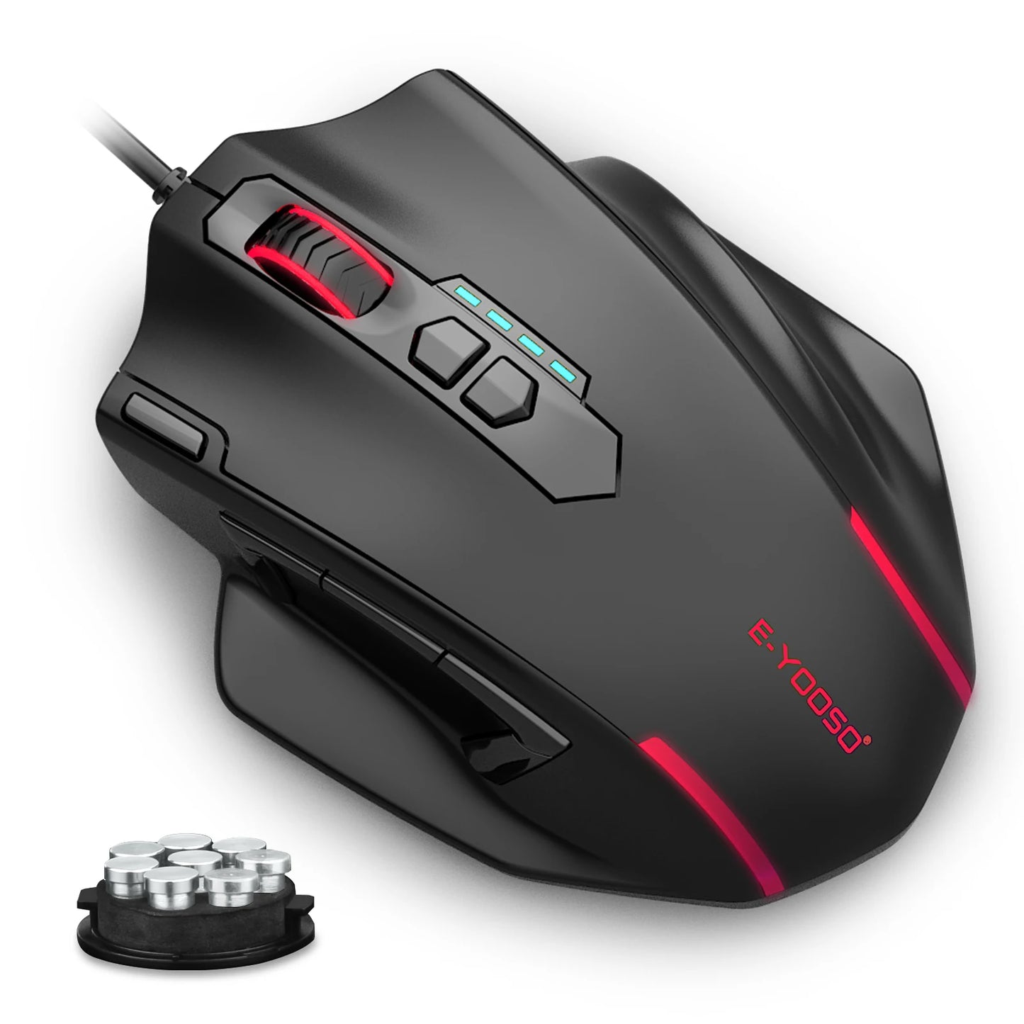 E-YOOSO X-41 Pro USB Wired Gaming Mouse RGB Backlit 12400 DPI 11 Buttons Programmable Ergonomic Mice for Work Computer PC Laptop