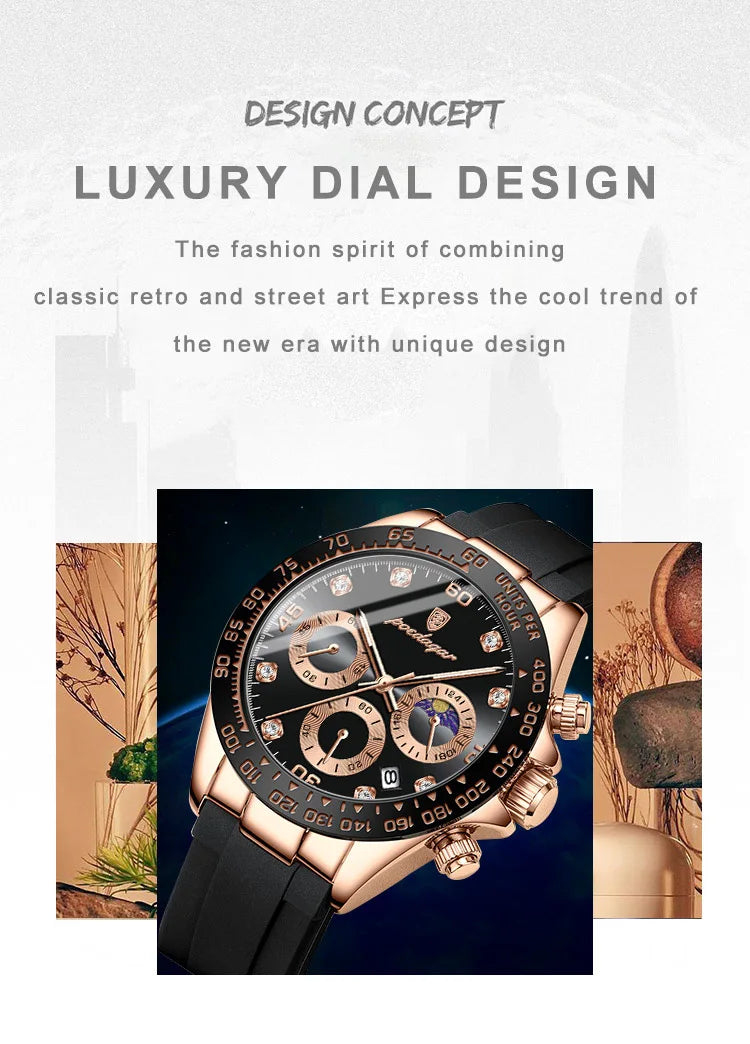 POEDAGAR Fashion High Quality Luxury Men Wristwatch Waterproof Luminous Chronograph Date Quartz Men's Watch Outdoor Man Watches