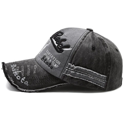 Casquette de baseball vintage « Letter Bull » délavée avec broderie, casquette de soleil rétro pour hommes et femmes, casquette à visière décontractée style hip-hop