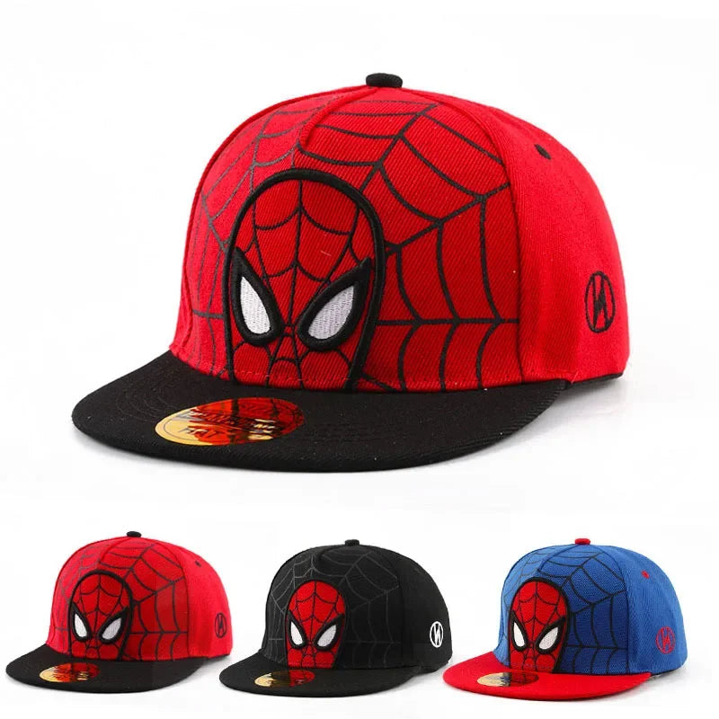 *2026 Anime Cartoon Spiderman Hats for Kids Toddler Baby Baseball Cap Spring Summer Children's Snapback Hip Hop Adjustable Caps