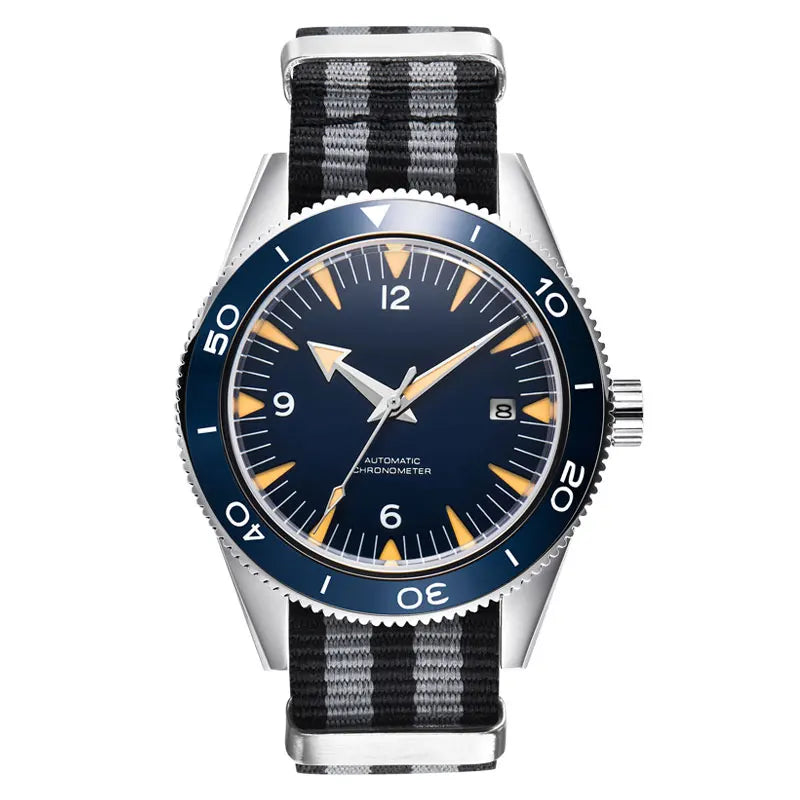 41MM Sapphire Glass 100m Waterproof Japan Automatic Luminous Men's Watch Nylon Strap