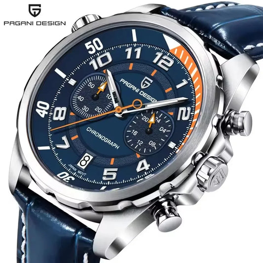 PAGANI DESIGN Watches 2026 New Strong Luminous Luxury Quartz Men Watch Fashion Leather Watch For Men Sapphire Glass Chronograph