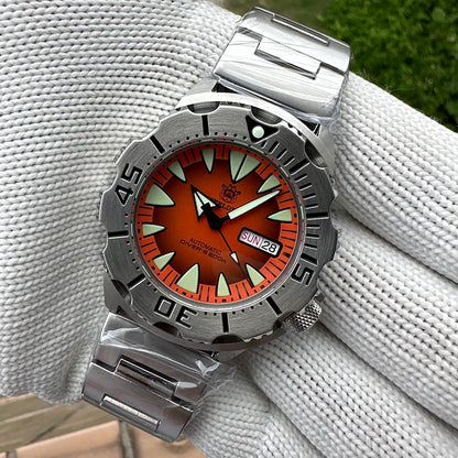 STEELDIVE SD1984 Monster Steel Strap Mechanical Watch NH36 Movt Sapphire Crystal 200M Waterproof Swiss Super Luminous Wristwatch