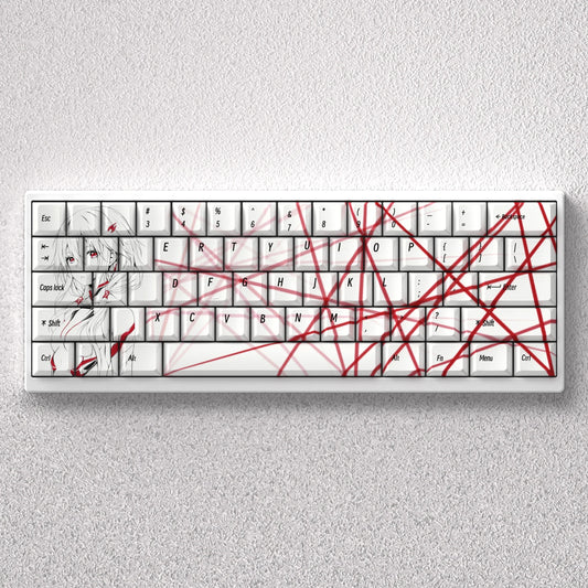 73 Keys PBT Dye Sublimation Cherry Yuzuriha Inori Anime for 60 65 68 Layout Mechanical Keyboard GK61 Anne Pro 2