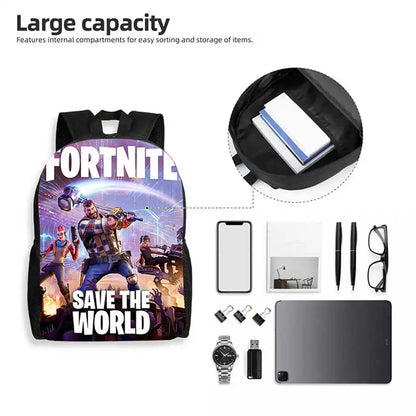 Children's Student Fortnite Cartoon Boys and Girls Large Capacity Backpack