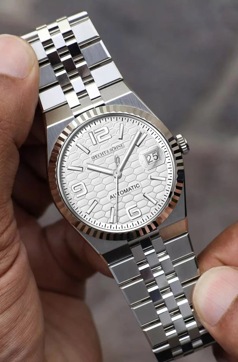Specht & Söhne New Mens Watches Miyota 8215 Automatic Mechanical Wristwatches Stainless Steel Watch Relogio Masculino 37MM