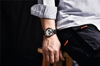 PAGANI DESIGN V2 40MM Relógio masculino de quartzo com mostrador meteorito, safira, cronógrafo retro, impermeável para homem