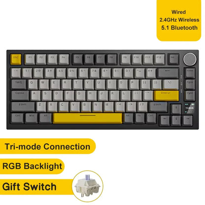 Ajazz AK820/AK820Pro Gaming Mechanical Keyboard Bluetooth 5.1/Wireless/wired  Custom Keyboard With Heat Exchange Sealed Button
