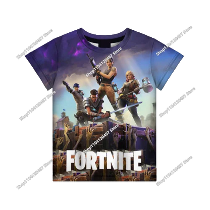 2026 Fortnite T-shirt Boys Summer Anime Game T Shirt Everyone T-Shirt Cute Tee Shirt Basic Battle Gamer Short Sleeve Man Tshirt