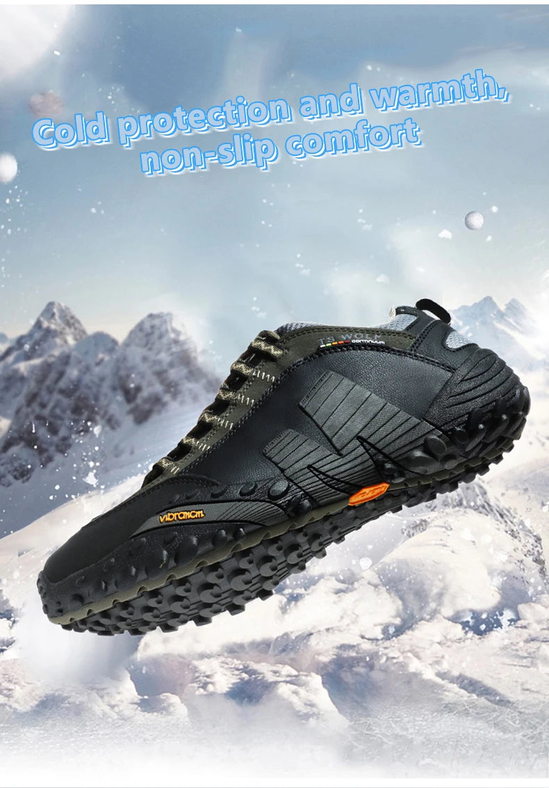 Scarpe da alpinismo da uomo in vera pelle per sport all'aria aperta, antiscivolo, da alpinismo ed escursionismo, scarpe traspiranti da turismo