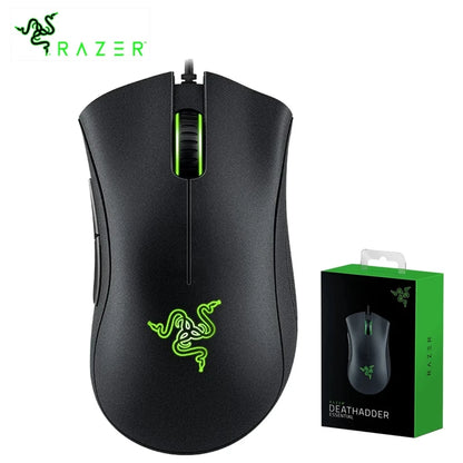 Original Razer DeathAdder Essential Wired Gaming Mouse 6400DPI Optical Sensor 5 Independently Programmable Buttons For Laptop PC Gamer