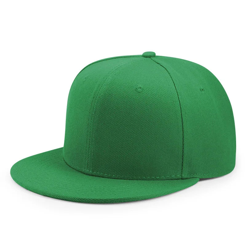 Großhandel: 40 Farben, verstellbare Snapback-Kappen mit flachem Schirm, Damen-Mode, Polyester, einfarbige Baseballmützen, Herren, Hip-Hop, unbedruckte Sportmützen