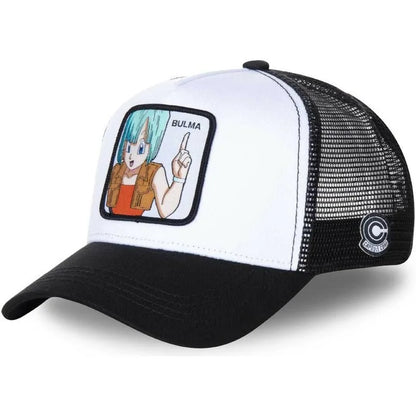 Dragon Ball Son Goku-Kappe, Sommer-Reisekappe mit Schirm, Herren-Kappe mit Stickerei, im Hip-Hop-Stil, Sonnenvisier, verstellbare Trucker-Kappe aus Netzstoff