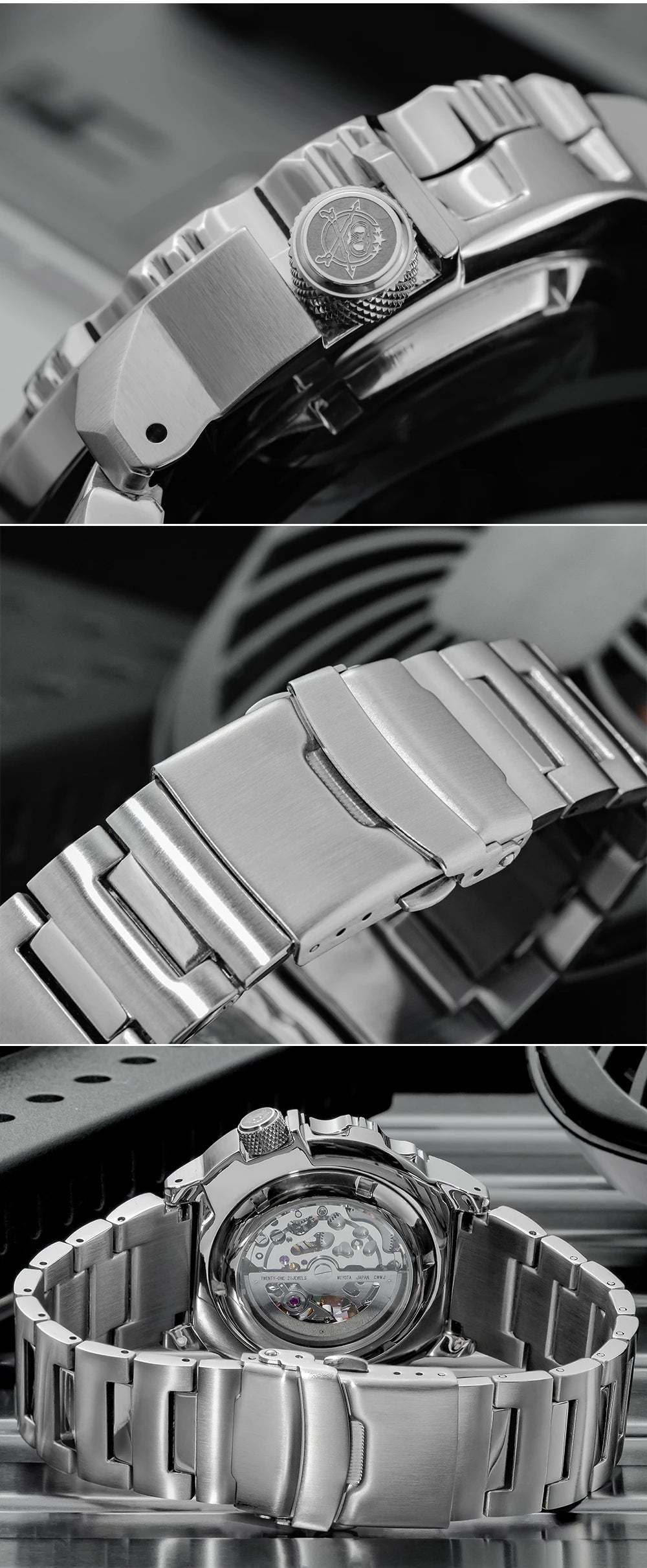 ADDIESDIVE luxury men's skeleton automatic watch sapphire glass BGW9 luminous diver's watch 200m men analog mechanical watches