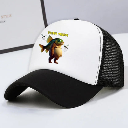 Casquette de baseball italienne Brainrot pour enfants, casquette décontractée pour garçon, chapeaux de sport pour enfants, chapeaux de soleil Tung Sahur Tralalers Shark, bonnet ajustable, cadeau pour homme