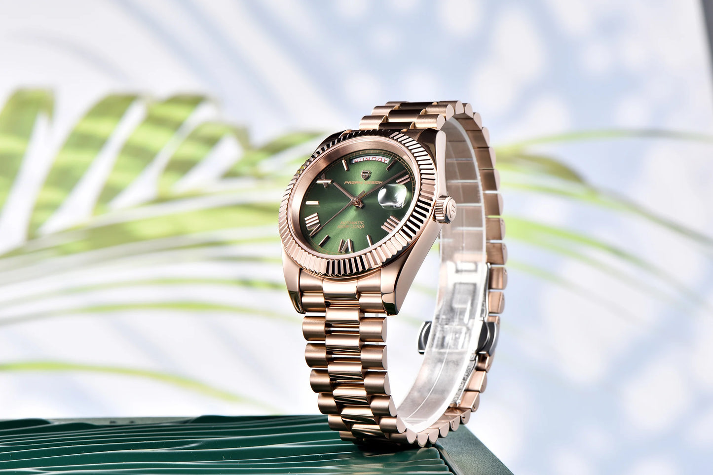 PAGANI DESIGN 2026 New Rose Gold Blue DD40 Luxury Automatic Watch Men Mechanical Wristwatch Mens Sapphire glass Waterproof Watch