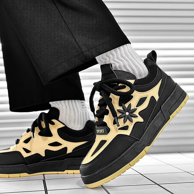 Modne męskie buty streetwear i skateboardowe, luksusowe sneakersy treningowe z oddychającej siateczki, casualowe tenisówki męskie
