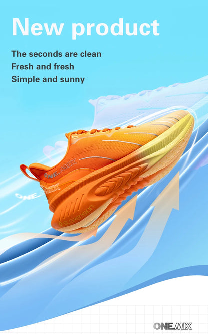 ONEMIX: nuevas zapatillas de running con amortiguación para hombre, adecuadas para corredores intensivos; zapatillas deportivas con cordones para mujer; zapatillas deportivas antideslizantes para hombre, para uso al aire libre.