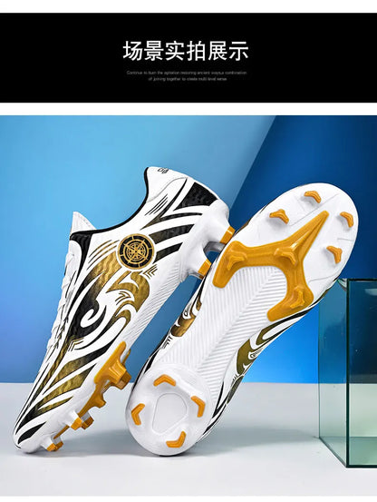 Scarpe da calcio originali da uomo, scarpe da allenamento, scarpe da calcio per bambini antiscivolo da esterno con tacchetti lunghi, scarpe da futsal da uomo, taglie 32-45