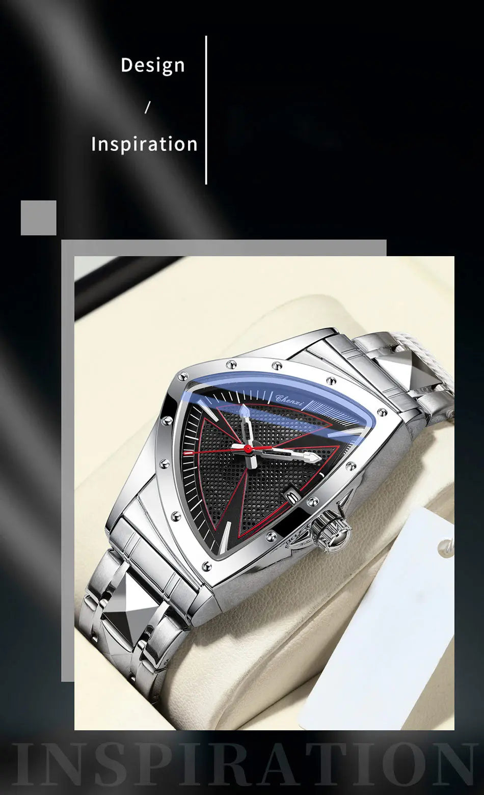 CHENXI Fashion Men's Watch Quartz Wristwatch Casual Hollow Triangle Watch Luxury Men's Gift Clock  Relojes Para