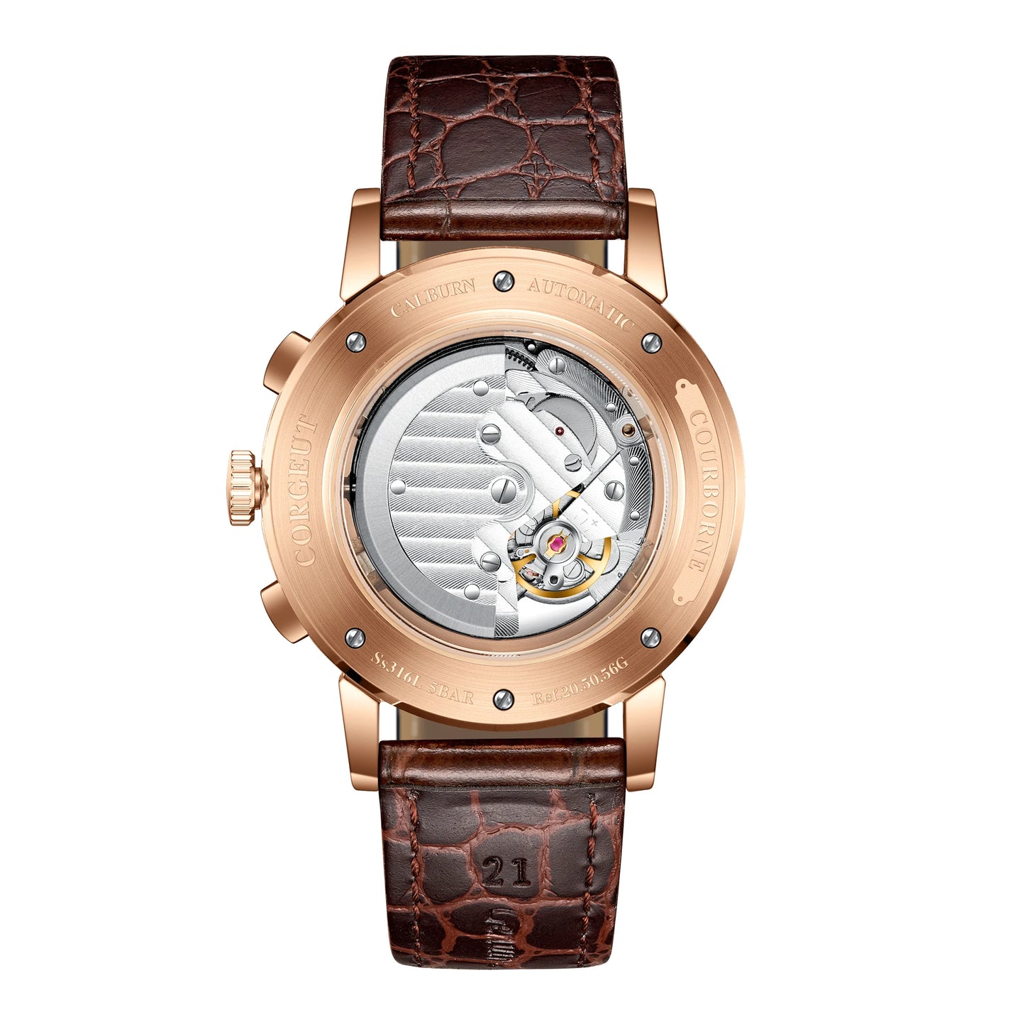 CORGEUT Automatic Mechanical Luxury Watches For Man Business Multification Date Day Month Year 316L Mechanical Men's Watches