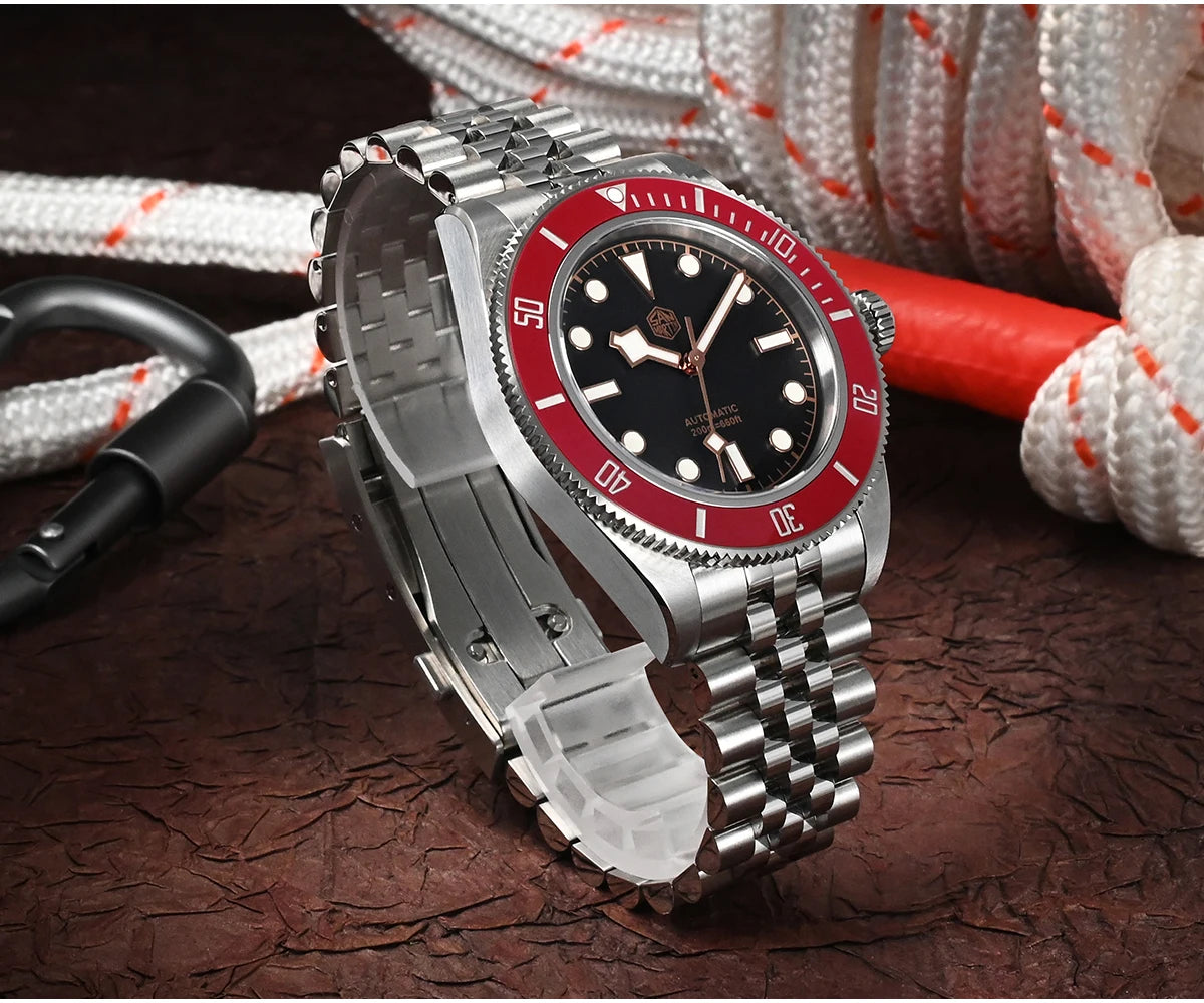San Martin New 40mm BB Diver Watch Top Brand Classic Mens Watches NH35 Automatic Mechanical Sapphire Waterproof Reloj SN0128