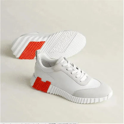 26SS Men's Casual Leather Running Shoes Breathable Low-Top Sneakers Black Comfortable Anti-Odor Rubber Sole All-Season Wear