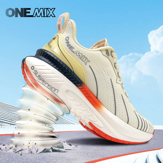ONEMIX Νέα Παπούτσια Τρεξίματος με Αντικραδασμική Προστασία για Άνδρες, Κατάλληλα για Βαρείς Δρομείς, Δέσιμο με Κορδόνια, Αθλητικά Γυναικεία, Αντιολισθητικά Outdoor Sneakers για Άνδρες