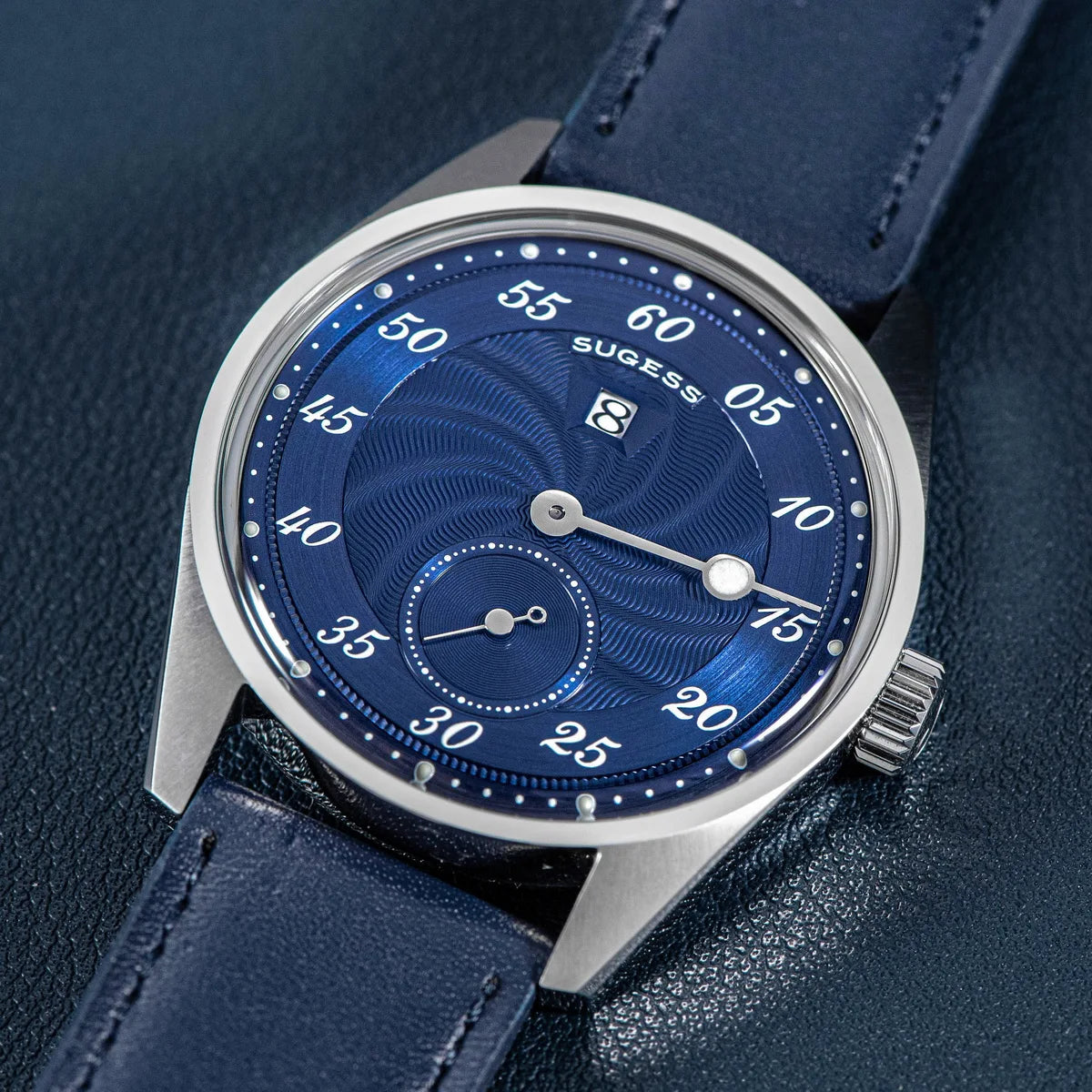 Sugess Mens Watch Automatic ST1721 Movement Aventurine Mechanical Wristwatches Hardlex Glass Fashion Simple Business Clock S451