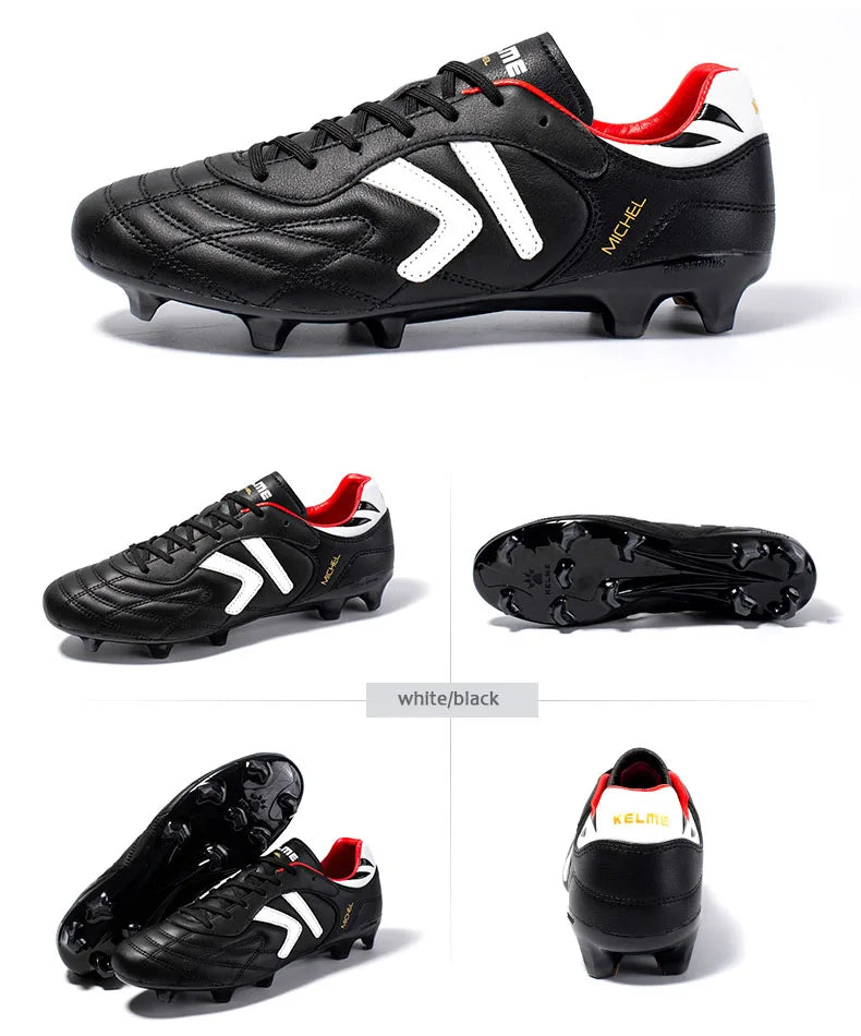 KELME FG jalkapallokengät, alkuperäiset naudan nahasta valmistetut miesten lenkkarit, ammattikäyttöön sopivat, luistamattomat urheilu- ja harjoitusjalkapallokengät ZX80011018