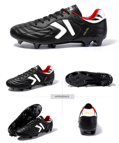 KELME FG jalkapallokengät, alkuperäiset naudan nahasta valmistetut miesten lenkkarit, ammattikäyttöön sopivat, luistamattomat urheilu- ja harjoitusjalkapallokengät ZX80011018