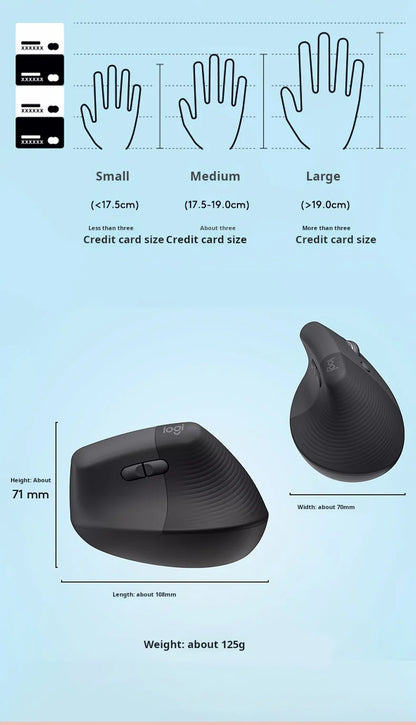 Logitech Lift Ergonomic Bluetooth Wireless Mouse Vertical Mouse Small Mouse Business Office 3 Devices Switch In Seconds