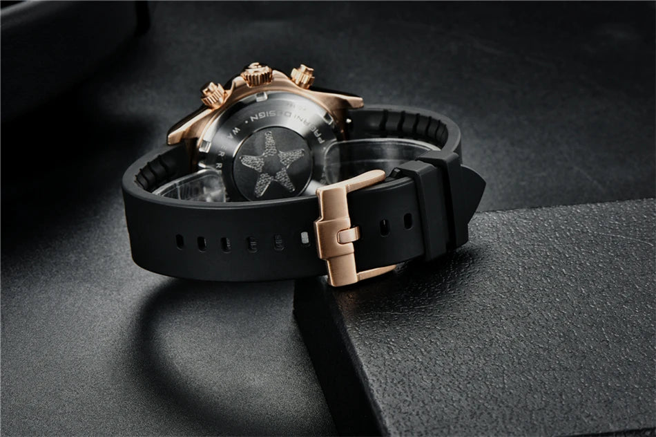 PAGANI DESIGN V2 40MM Relógio masculino de quartzo com mostrador meteorito, safira, cronógrafo retro, impermeável para homem