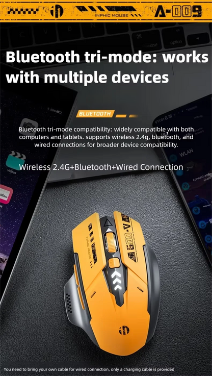 Inphic A9 V2 Wireless Gaming Mouse 12800DPI Rechargeable Ergonomic Bluetooth Compatible Silent Mouse For PC Laptop Computer